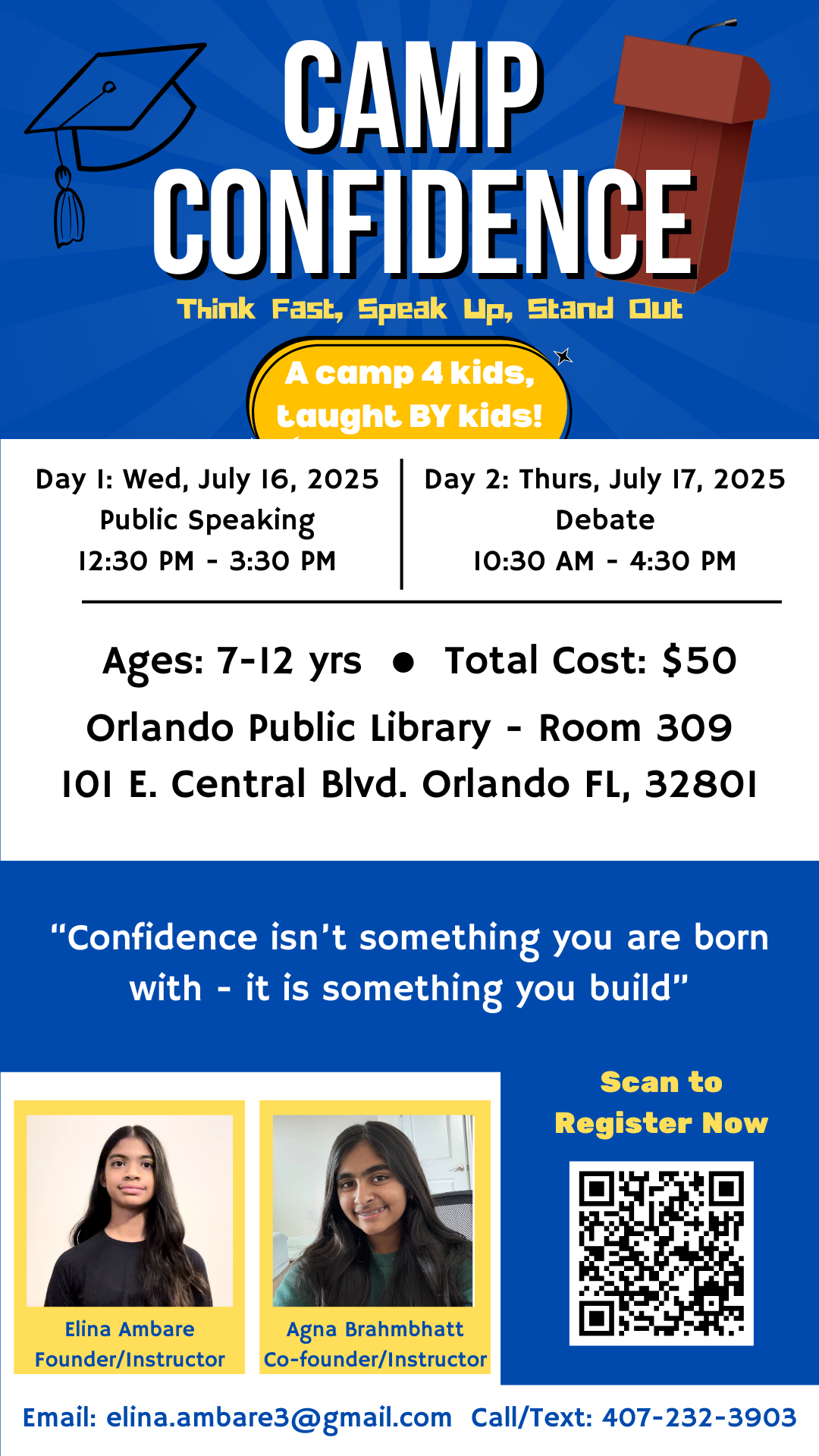 Camp Confidence flyer